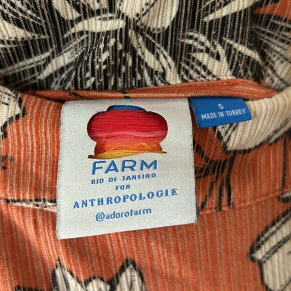 FARM Rio Anthropologie Cordelia orange floral maxi skirt small - Picture 4 of 10